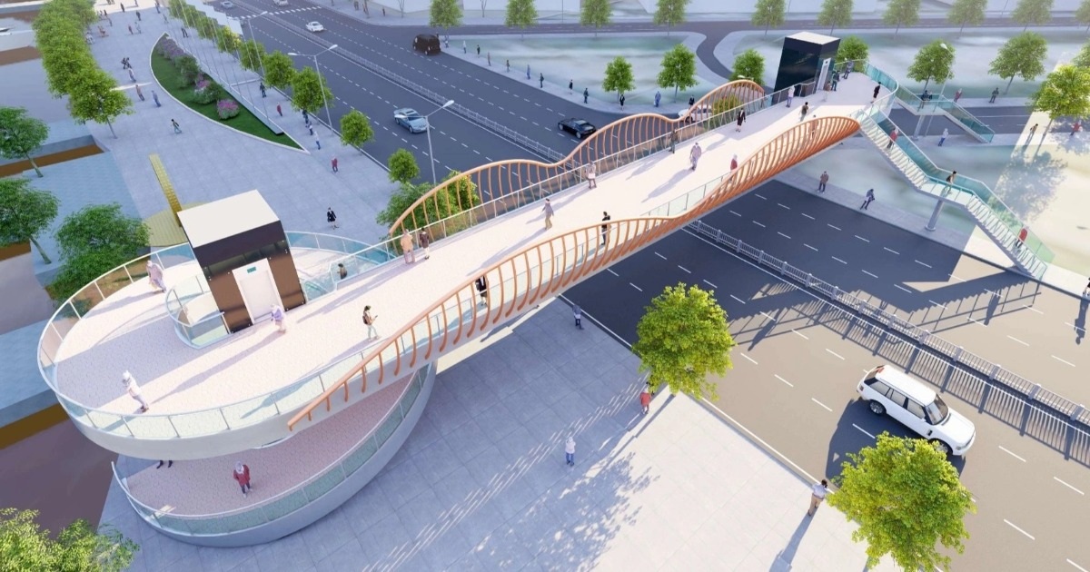 Phối cảnh 2 cầu bộ hành vượt đường Tôn Đức Thắng ở TPHCM