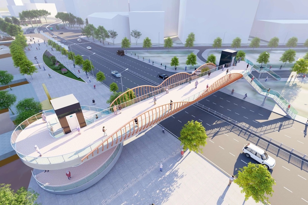 Phối cảnh 2 cầu bộ hành vượt đường Tôn Đức Thắng ở TPHCM - 1 Phối cảnh 2 cầu bộ hành vượt đường Tôn Đức Thắng ở TPHCM - 1