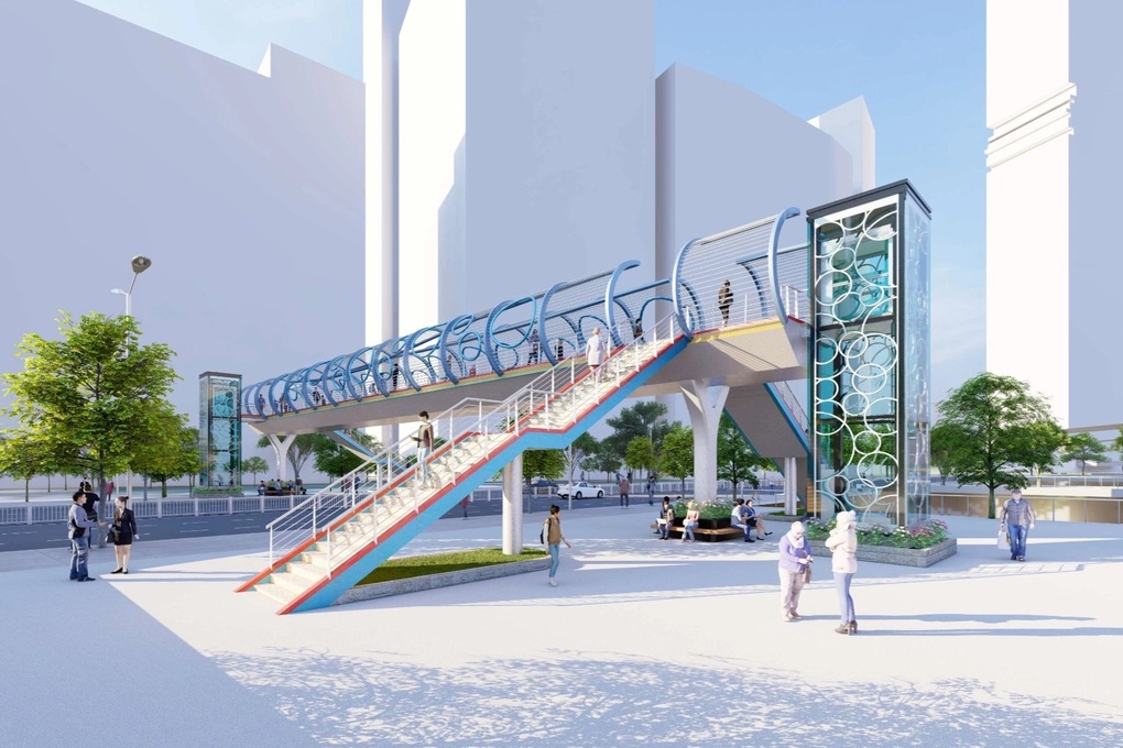 Phối cảnh 2 cầu bộ hành vượt đường Tôn Đức Thắng ở TPHCM - 4 Phối cảnh 2 cầu bộ hành vượt đường Tôn Đức Thắng ở TPHCM - 4