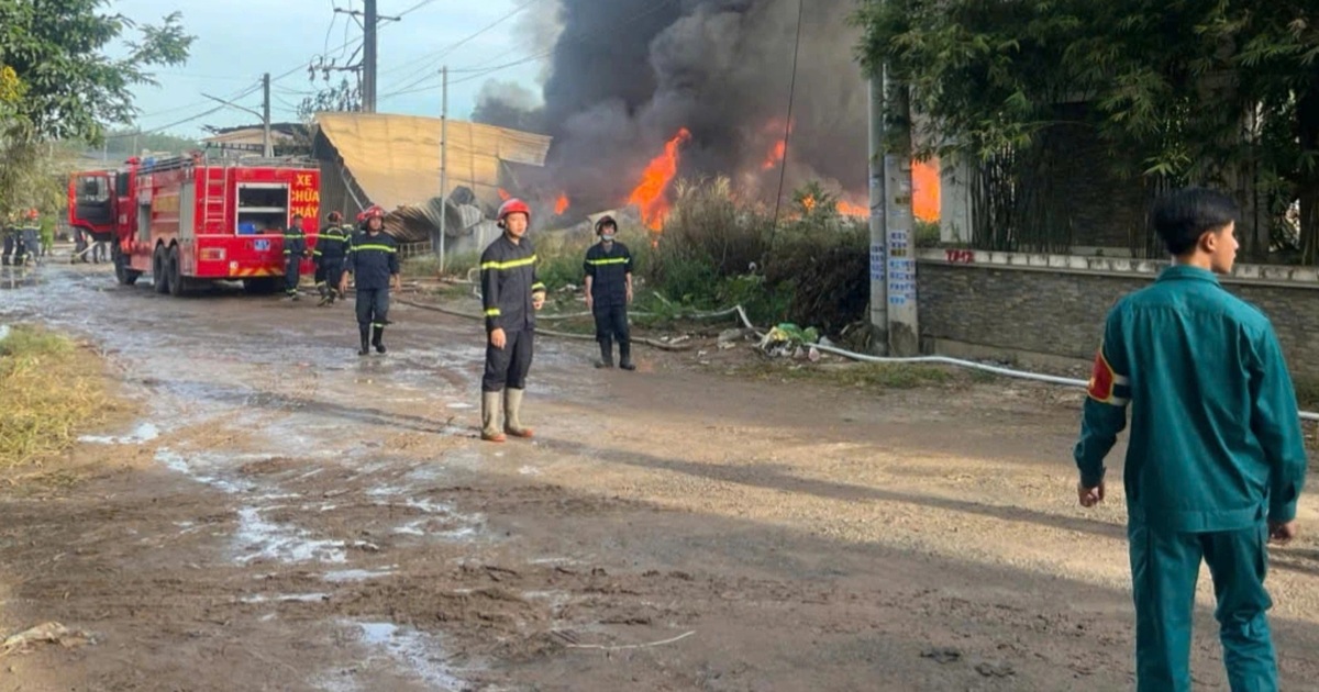 Công ty gỗ ở TPHCM bốc cháy dữ dội