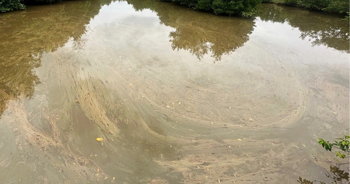 Dầu diesel từ kho trong Khu kinh tế Dung Quất tràn ra sông và đồng ruộng