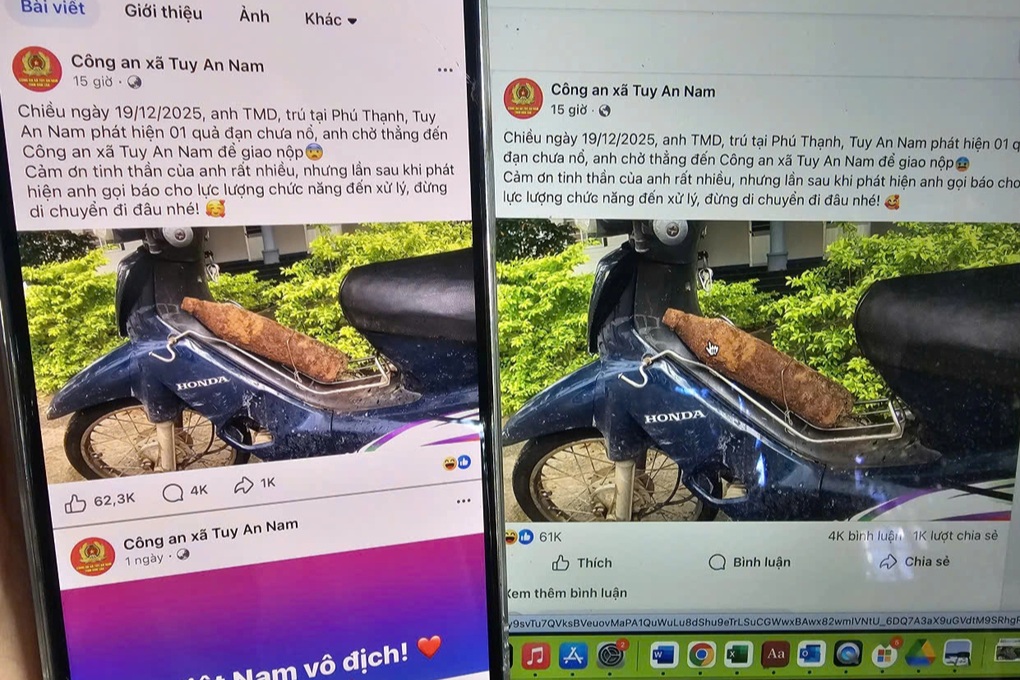 Người đàn ông chở vật nghi là đạn pháo chưa nổ... đến thẳng trụ sở công an - 2