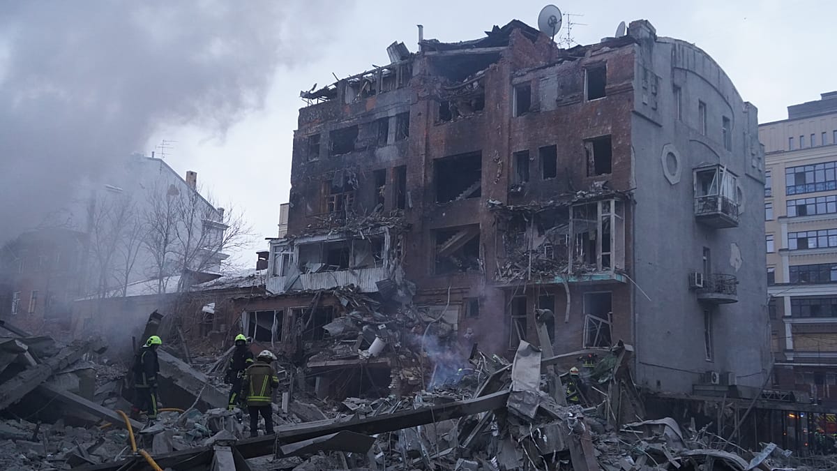 At least two people killed and scores injured in Russian strike on Ukraine’s Kharkiv