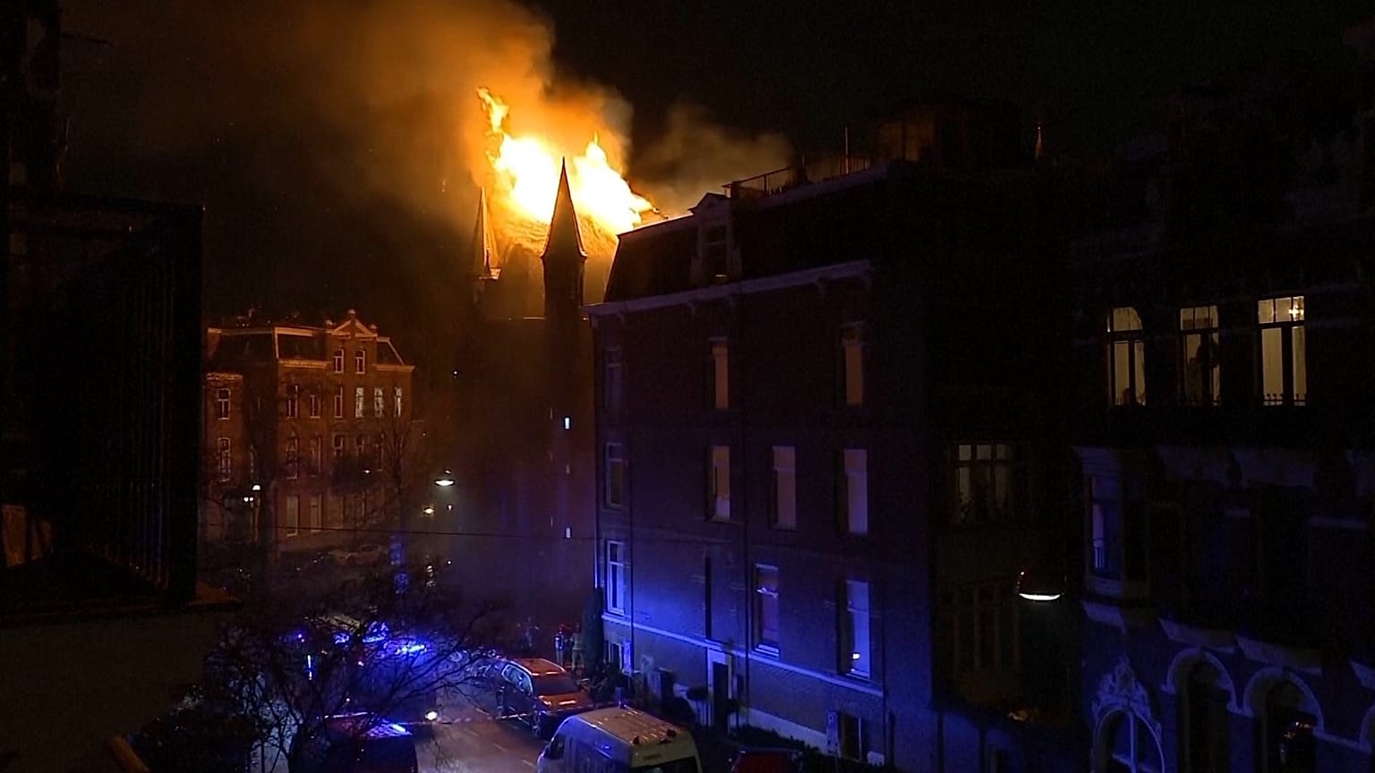 A fire at the Vondelkerk in Amsterdam, 1 January, 2026