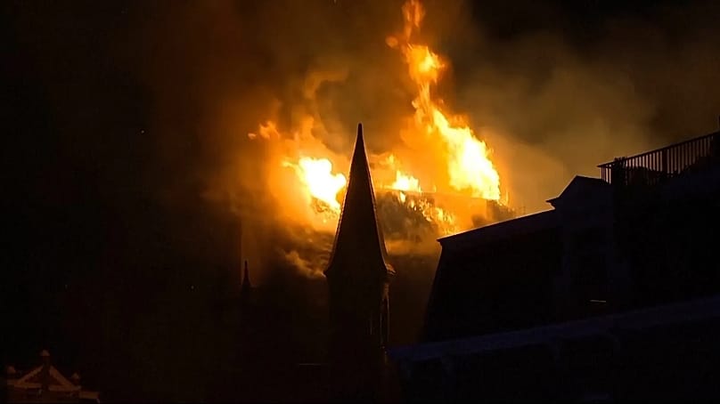 A fire at the Vondelkerk in Amsterdam, 1 January, 2026