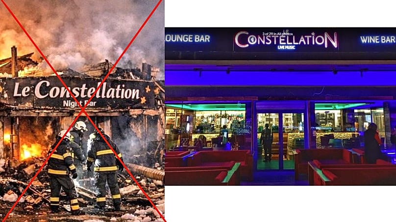 Widely shared image of the bar's exterior is AI-generated.