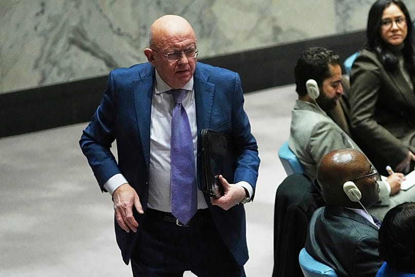 808x539_cmsv2_0af870eb-2144-580a-93a8-41ef662fb495-9603212 Russia's UN Ambassador Vasily Nebenzya leaves after addressing the Security Council Monday, Jan. 5, 2026 at UN headquarters