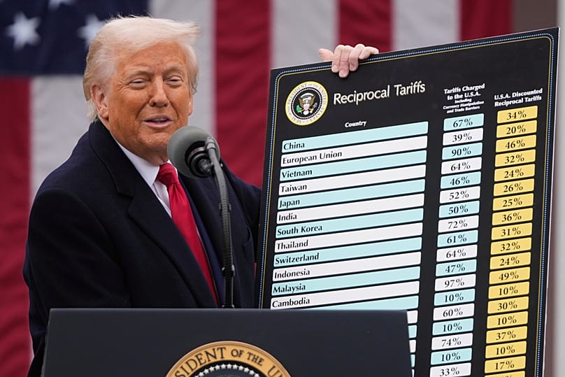 President Donald Trump speaks during an event to announce new tariffs in the Rose Garden at the White House, Wednesday, April 2, 2025, in Washington