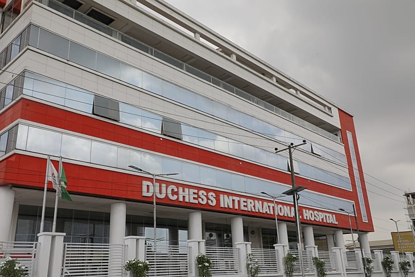 An exterior view of the Duchess International Hospital in Ikeja, 30 December, 2025
