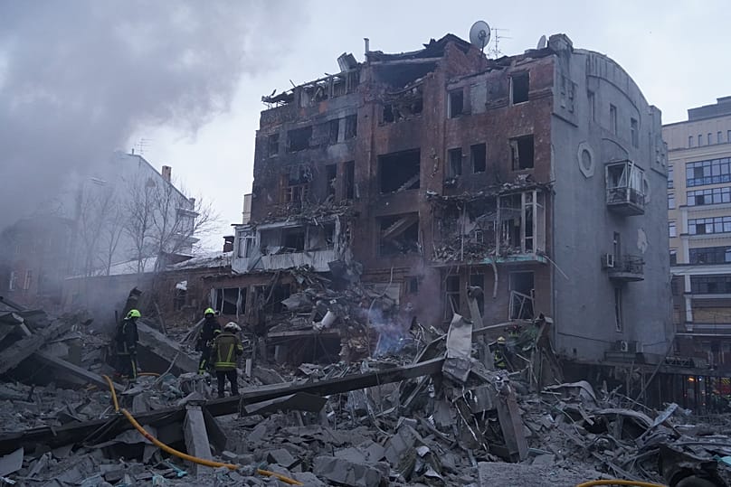 808x539_cmsv2_c37d7102-8c02-5039-b561-ddb0c040197c-9600717 Emergency services personnel work to extinguish a fire following a Russian missile attack in Kharkiv, 2 January, 2026