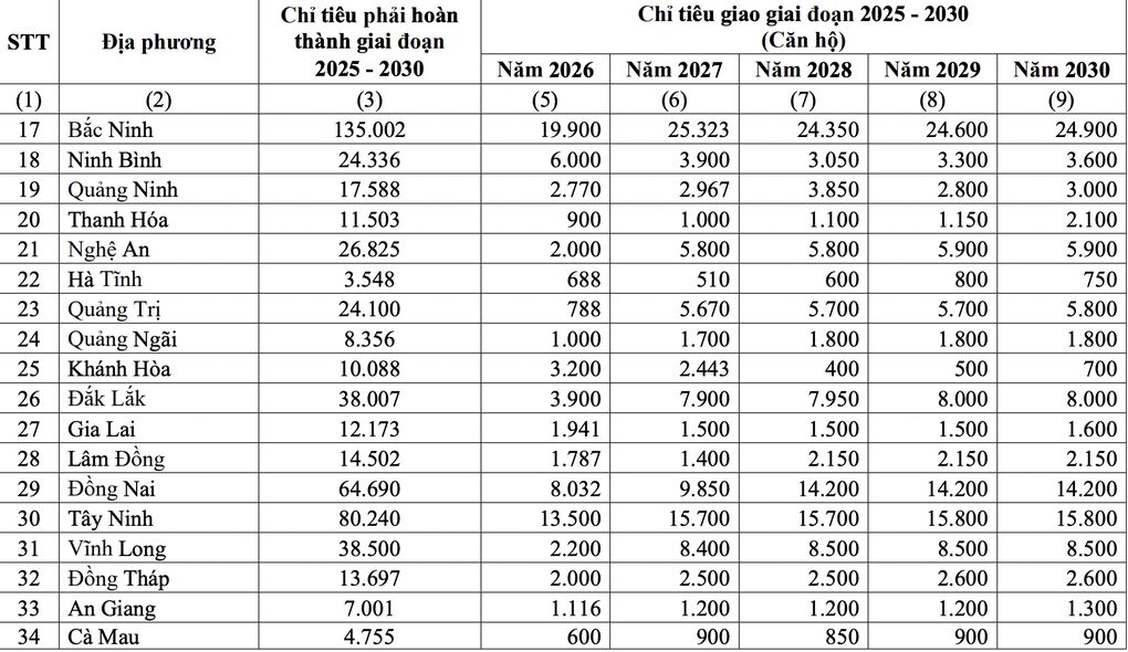 Chính phủ giao chỉ tiêu nhà ở xã hội cho từng địa phương - 2