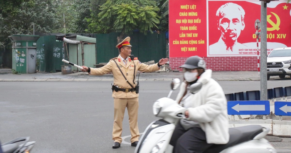 Hà Nội rút ngắn thời gian phân luồng giao thông phục Đại hội XIV của Đảng