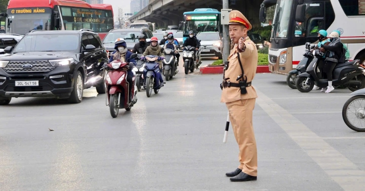 CSGT Hà Nội bảo đảm giao thông phục vụ diễn tập bảo vệ Đại hội Đảng