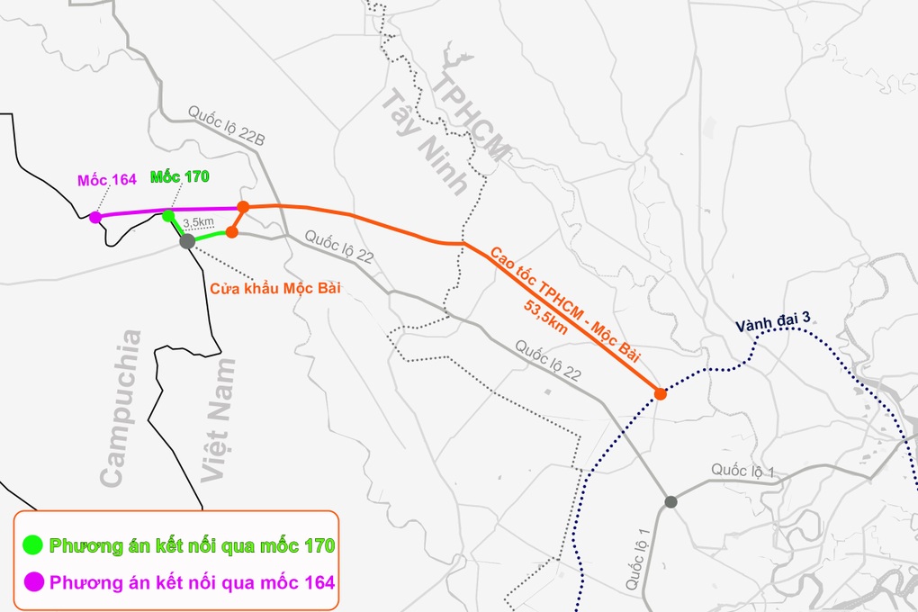 Tây Ninh đề xuất điểm khớp nối cao tốc TPHCM - Phnom Penh - 1 Tây Ninh đề xuất điểm khớp nối cao tốc TPHCM - Phnom Penh - 1