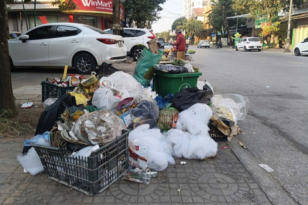 Rác ngập ngụa, hôi thối trên nhiều tuyến đường ở Thanh Hóa - 2
