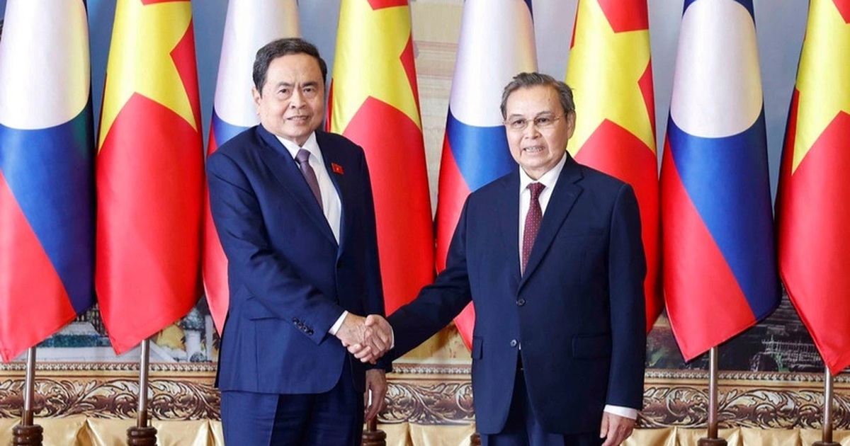 Chủ tịch Quốc hội Trần Thanh Mẫn hội kiến Chủ tịch Quốc hội Lào