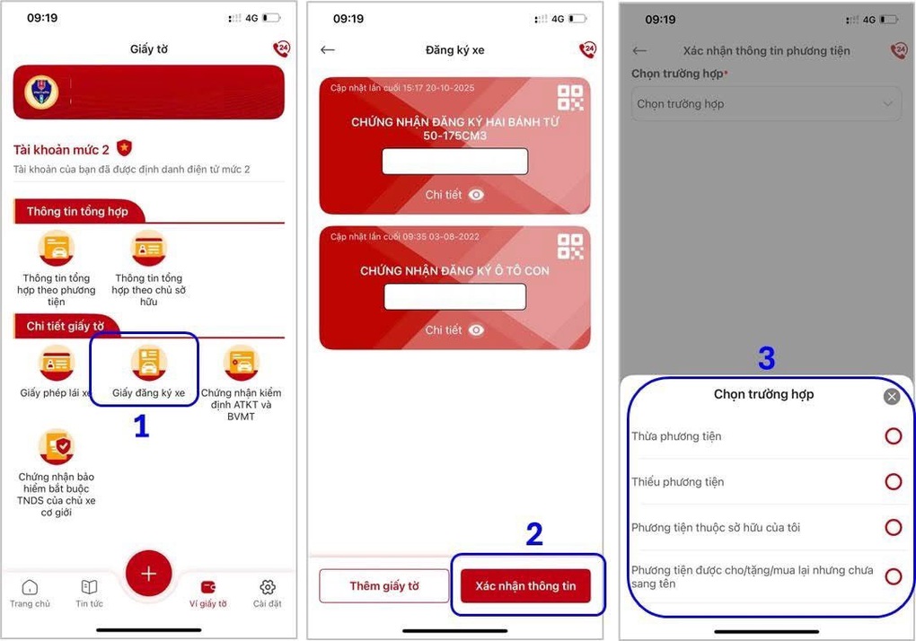 Cách khai báo tình trạng phương tiện đã bán hoặc bị mất cắp - 3