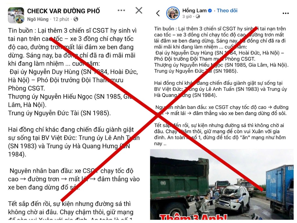 Thêm 3 chiến sĩ CSGT hy sinh trên cao tốc là thông tin sai sự thật - 1